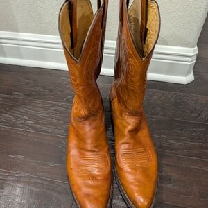 Justin Boots Men's Tan Leather Cowboy Boots